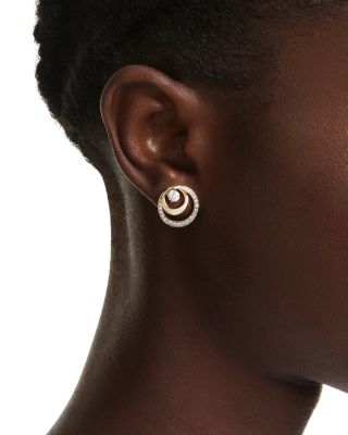 Hyperbola Crystal Circular Stud Earrings