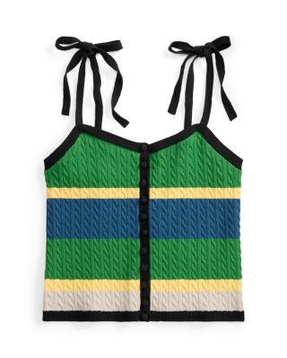 Color Blocked Cable Knit Tank Top