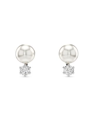 Matrix Cubic Zirconia & Imitation Pearl Necklace, Bracelet & Stud Earrings Set
