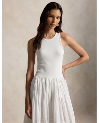 Lace Trim Tank Dress