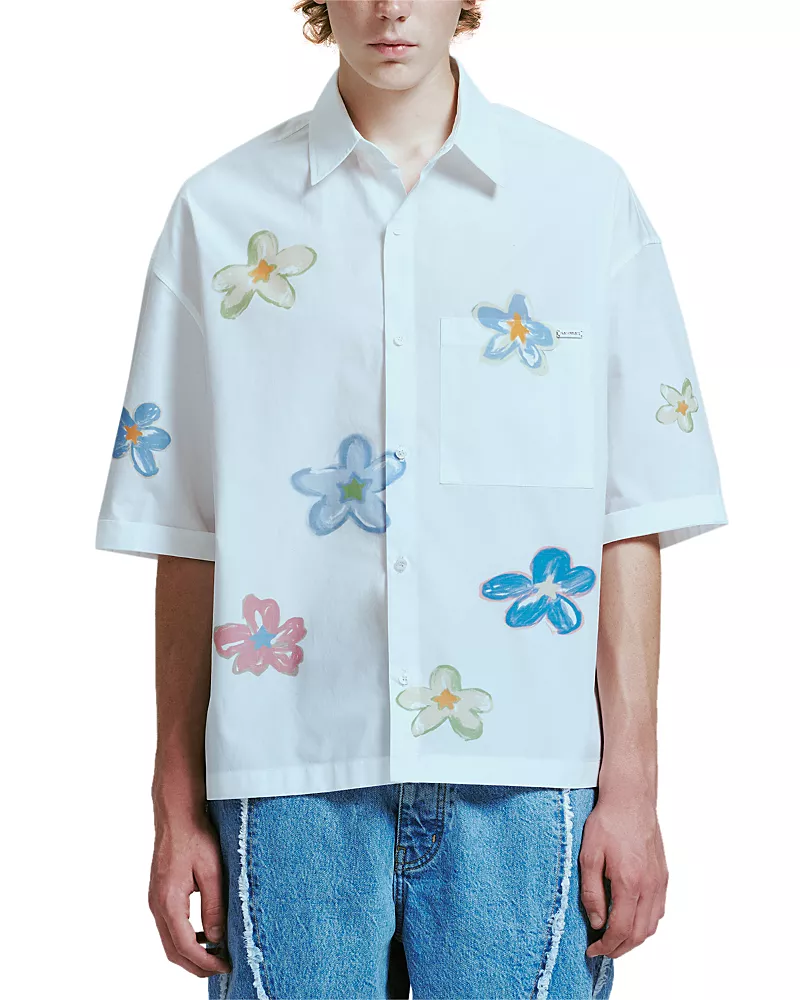 Nahmias Super Bloom Cropped Short Sleeve Shirt