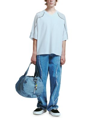 Stone Wash Ollie Baggy Jeans in Light Indigo Denim