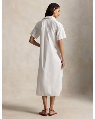 Cotton Drawcord Maxi Shirtdress