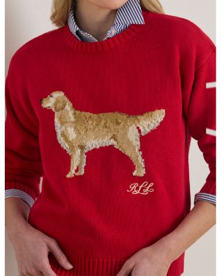 Intarsia Golden Retriever Knit Sweater