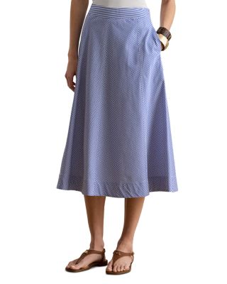 Striped Paneled Cotton Broadcloth Skirt