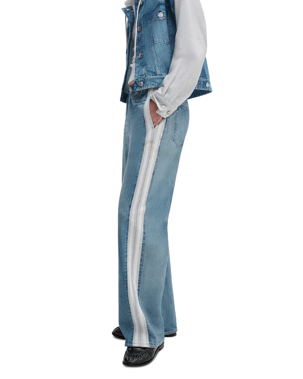rb Miramar Terry Pull On Wide Leg Sweatpant Jeans in Sport
