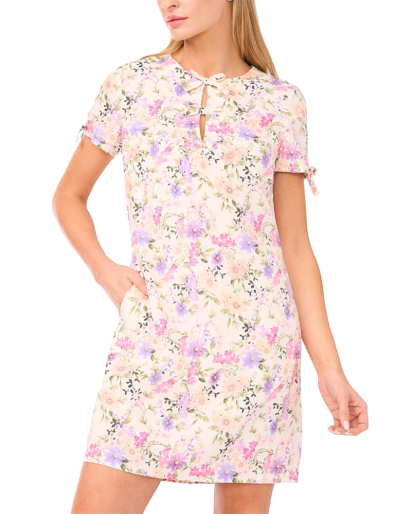 Cece Bow Detail Keyhole Mini Dress