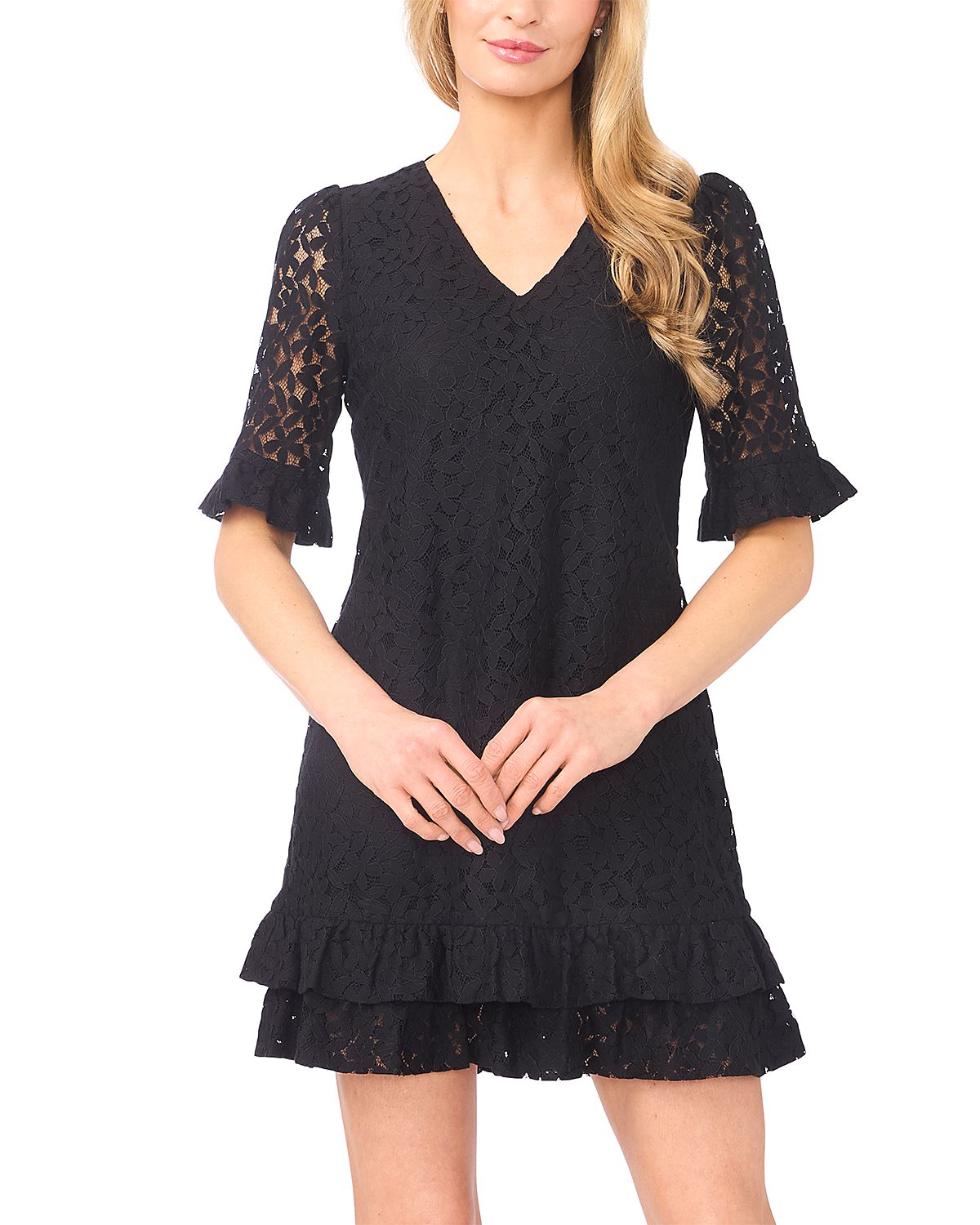 CeCe Lace V Neck Shift Dress