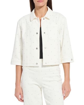 Audrey Pearled Embellished Denim Jacket