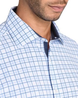 Slim Fit Plaid Performance Dress Shirt