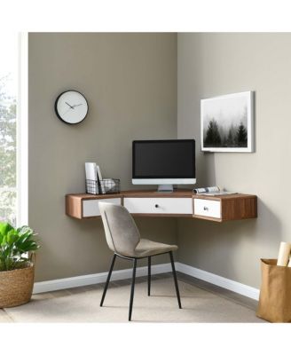 Transmit 47" Wall Mount Corner Walnut Office Desk