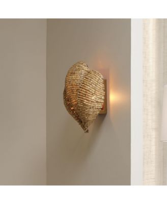  Anguilla1-Light Wood Beaded Wall Sconce