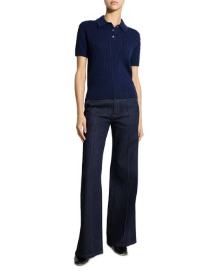 Cable Knit Polo Shirt