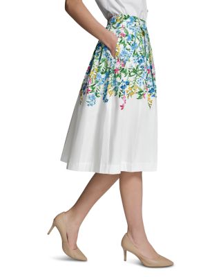 Placed Floral Preppy Skirt