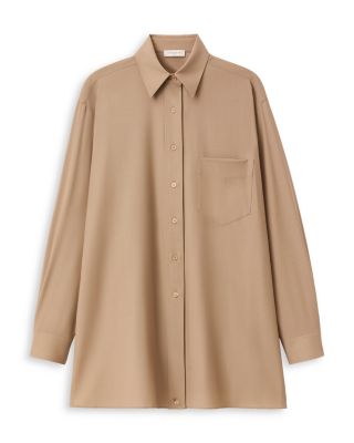 Long Sleeve Convertible Oversized Blouse