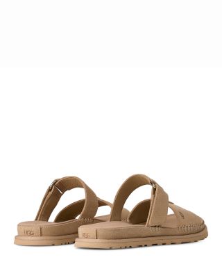 Women's GoldenGaze Tan Suede Slide Sandals