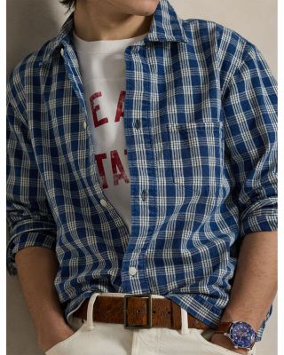 Classic Fit Plaid Oxford Overshirt