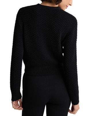 Perle Crepe Knit Cardigan Sweater