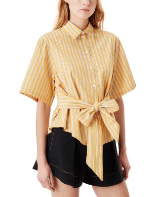 Tie Waist Short Sleeve Shirt