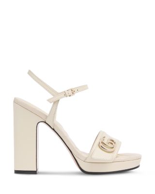 Women's Double G Leather High Heel Platform Sandals