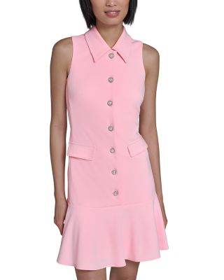 Collared Scuba Crepe A Line Dress