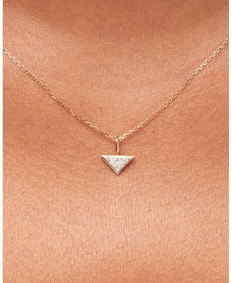 Solid Yellow Gold Lab-Grown Diamond Trillion Charm Necklace