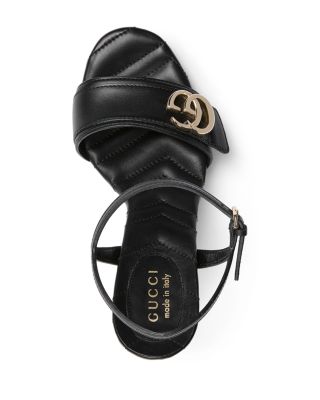 Women's Leather High Heel Platform Sandals