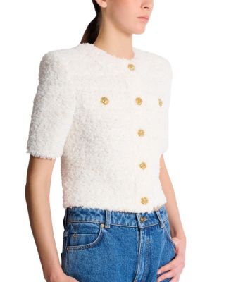  Cardigan in Dotted Tweed