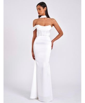  Ivona Satin Halter Neck Corset Gown