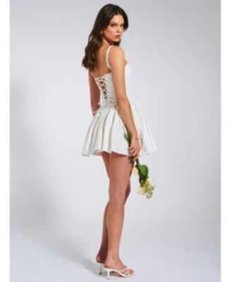  Kadi  Cotton Drop Waist Corset Mini Dress