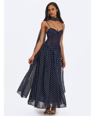  Juliette Polka Dot Chiffon Maxi Dress