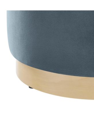 Tilden 16" Round Performance Velvet Upholstered Ottoman