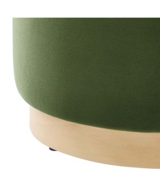 Tilden 16" Round Performance Velvet Upholstered Ottoman