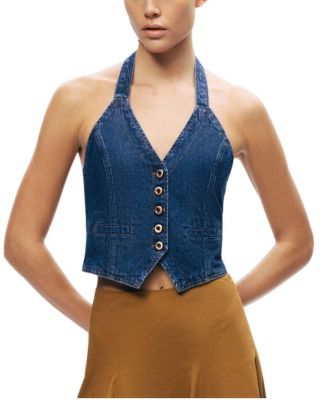Halter Neck Denim Vest