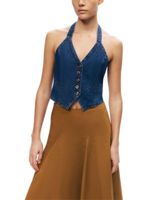 Halter Neck Denim Vest