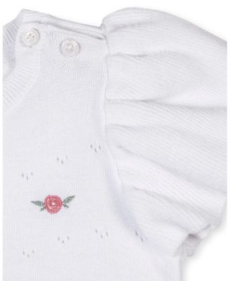 Girls' Organic Ruffle Sleeve Pointelle Sweater - Little Kid, Big Kid