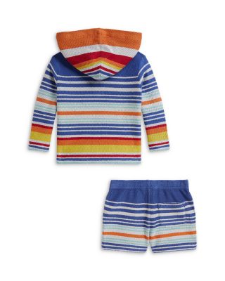 Boys' Striped Cotton Terry Hoodie & Shorts - Baby