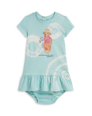 Girls' Tie Dyed Polo Bear Cotton Dress & Bloomer - Baby