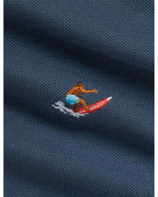 Boys' Embroidered Cotton Mesh Polo Shortall