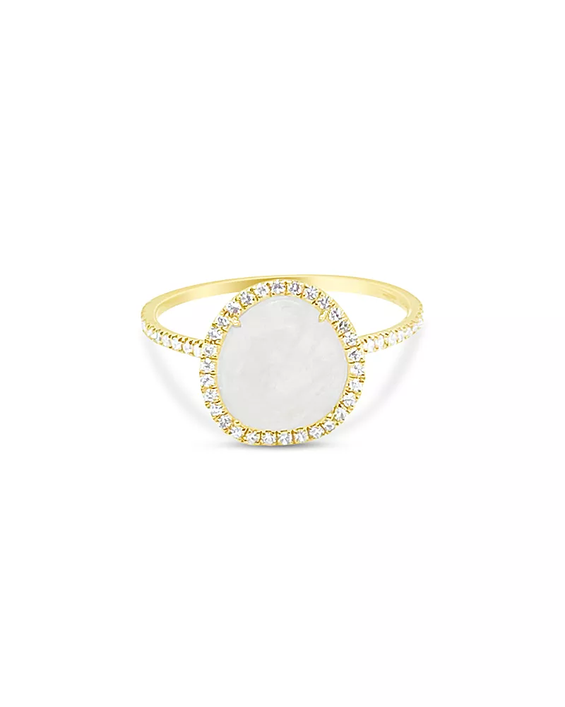 Meira T 14K Yellow Gold Rainbow Moonstone & Diamond Ring