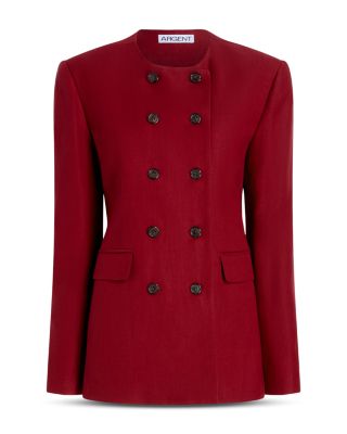 Double Breasted Crewneck Blazer