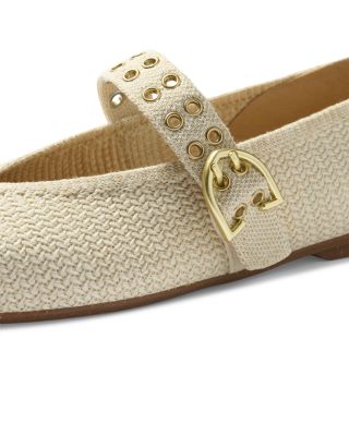 Women's Max Buckle Knit Mesh Mary Jane Flats