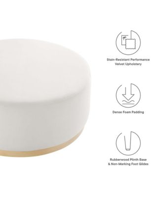 Tilden Large 38" Round Performance Velvet Upholstered Ottoman