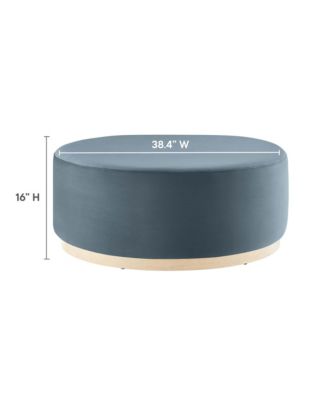 Tilden Large 38" Round Performance Velvet Upholstered Ottoman