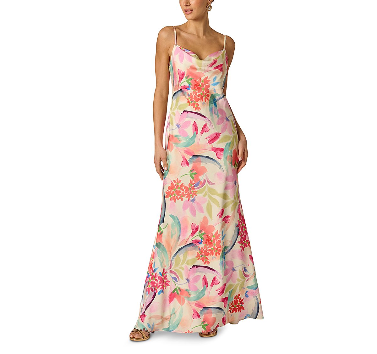 Adrianna by Adrianna Papell Sateen Bias Long Dress