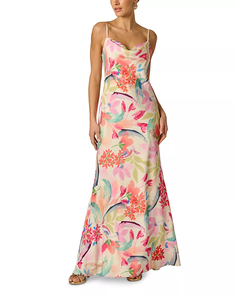 Adrianna by Adrianna Papell Sateen Bias Long Dress