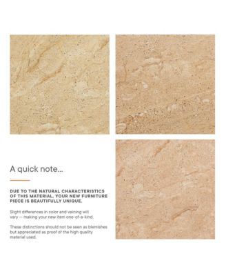 Elowen Indoor - Outdoor Patio Textured Faux Travertine Coffee Table