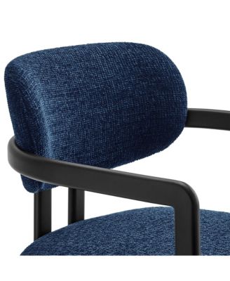 Elio Barrel Fabric and Metal Dining Chair