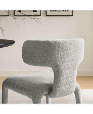 Stellan Curved Back Boucle Upholstered Dining Chair, Set of 2