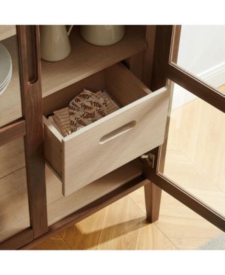 Nell 71" Glass Door Tall Display Storage Cabinet